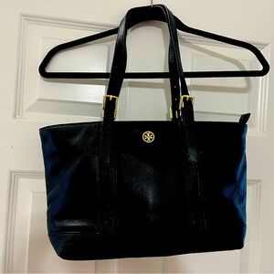 Tory Burch Black Leather Tote Bag